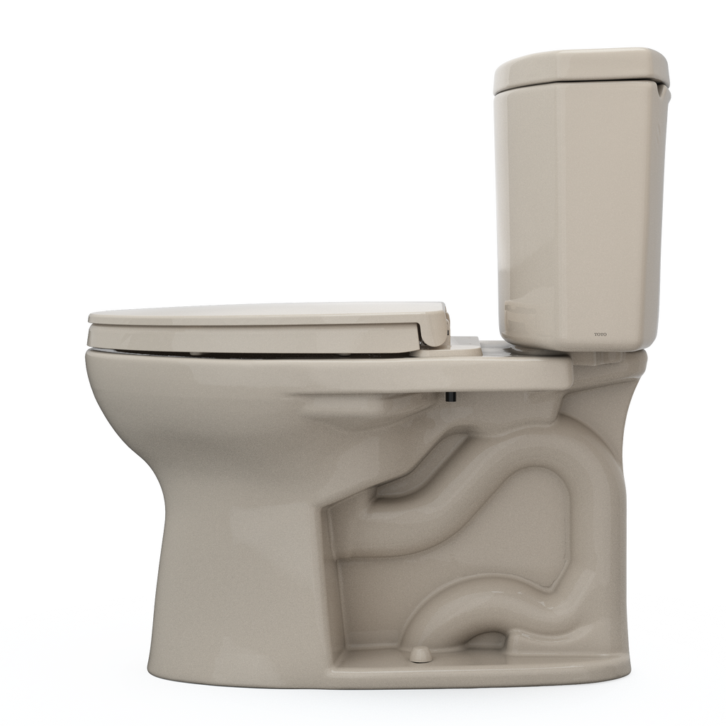 TOTO MS454124CEFG#03 Drake Ii Two-Piece Elongated 1.28 Gpf Universal Height Toilet With Cefiontect And Ss124 Softclose Seat - Bone