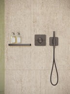 AXOR 49626341 Citterio C Handshower Holder Softsquare with Outlet 5"x5" with Handshower and Textile Hose, 2.5 GPM - Brushed Black Chrome