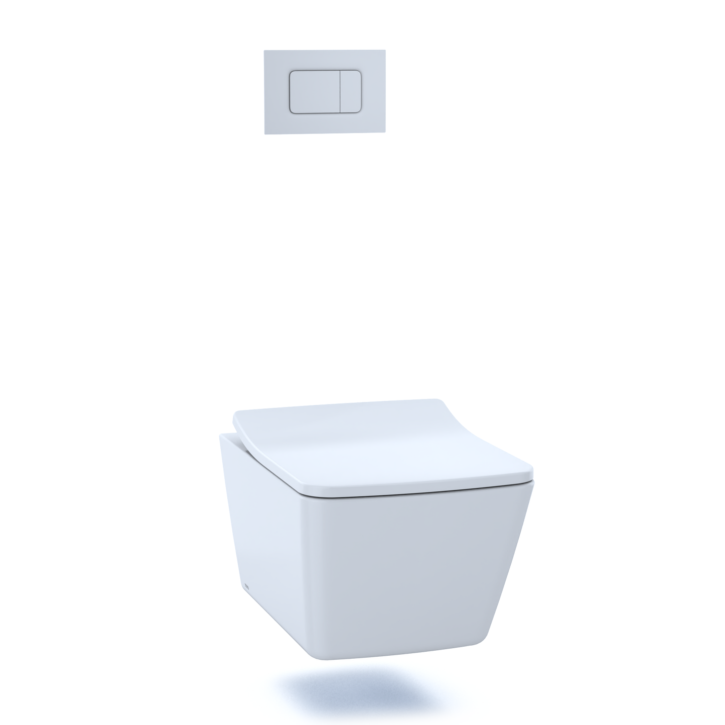 TOTO CWT449249CMFG#WH SP Wall-Hung Square-Shape Toilet and DuoFit In-Wall 1.28 and 0.9 GPF Dual-Flush Tank System with Copper Supply- CWT449249CMFG#WH , White Matte