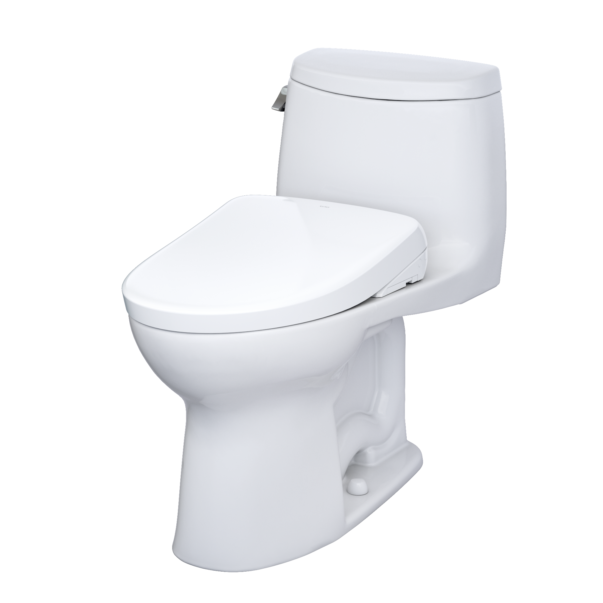TOTO MW6044736CEFGA#01 Washlet+ Ultramax Ii One-Piece Elongated 1.28 Gpf Toilet With Auto Flush Washlet+ S7A Contemporary Bidet Seat - Cotton White