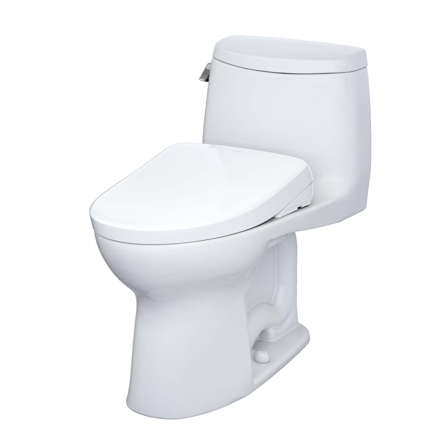 TOTO MW6044726CEFGA#01 Washlet+ Ultramax Ii One-Piece Elongated 1.28 Gpf Toilet With Auto Flush Washlet+ S7 Contemporary Bidet Seat - Cotton White