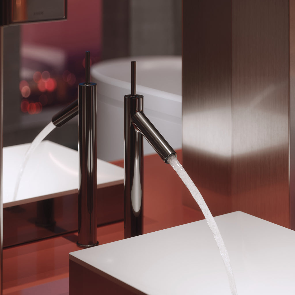 AXOR 42005330 Suite Tubs Round with Pop-Up Drain, 74 1/8" - Polished Black Chrome