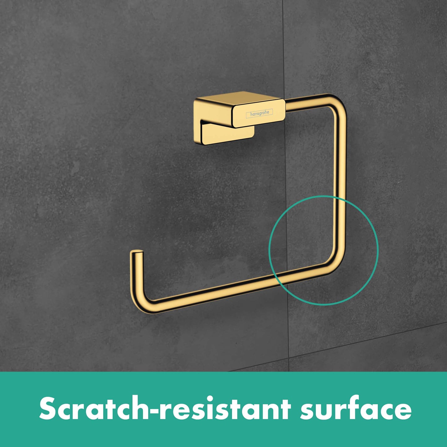 HANSGROHE 41754700 Matte White AddStoris Modern Towel Ring