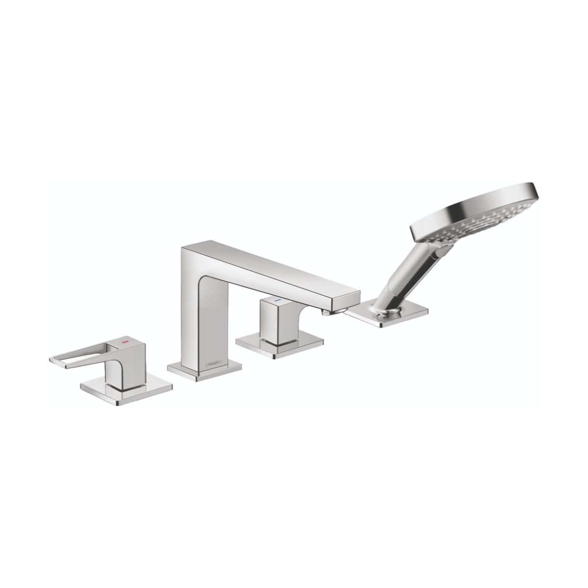 HANSGROHE 74555001 Metropol 4-Hole Roman Tub Set Trim with Loop Handles and 1.75 GPM Handshower - Chrome