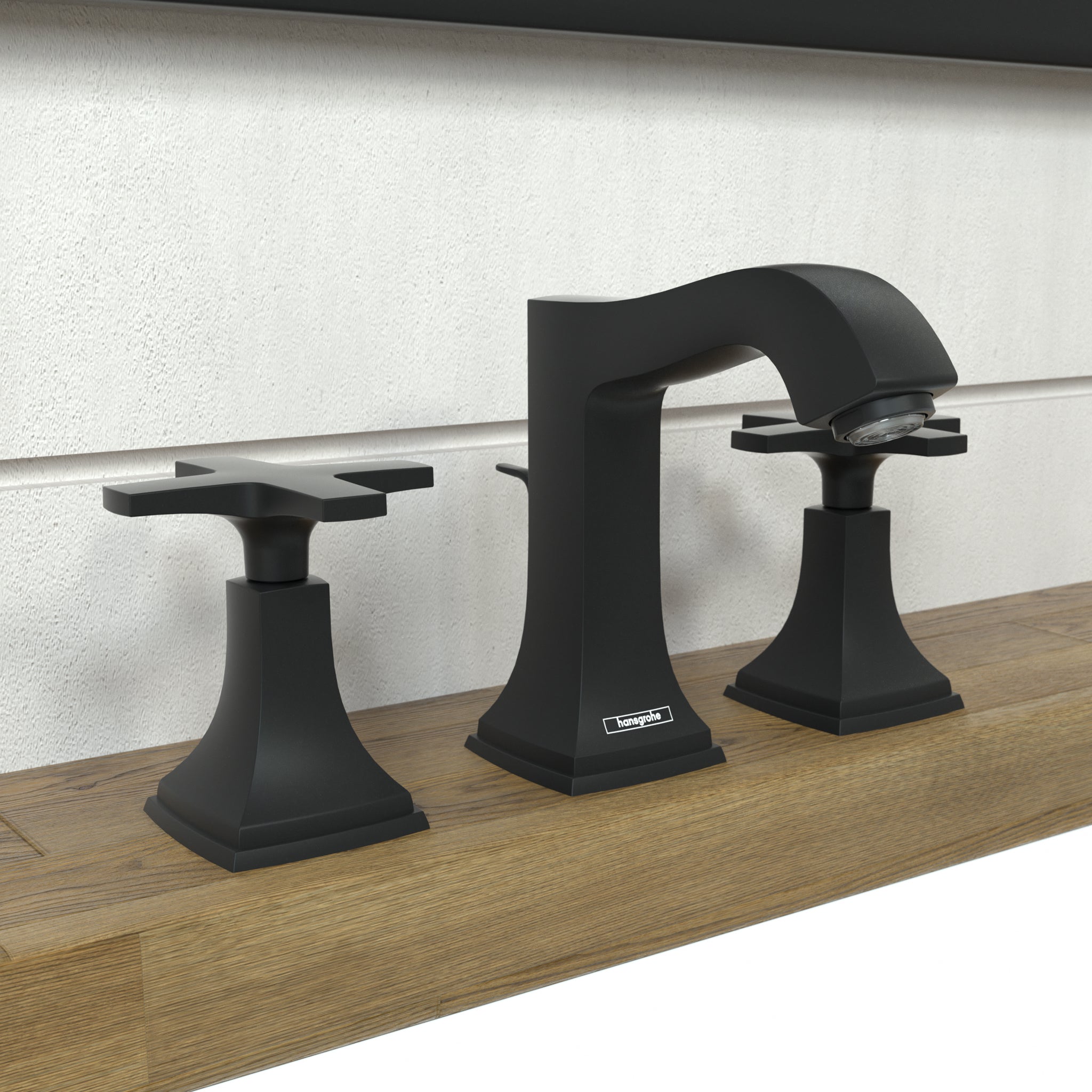 HANSGROHE 31306671 Metropol Classic Widespread Faucet 110 with Cross Handles and Pop-Up Drain, 1.2 GPM - Matte Black