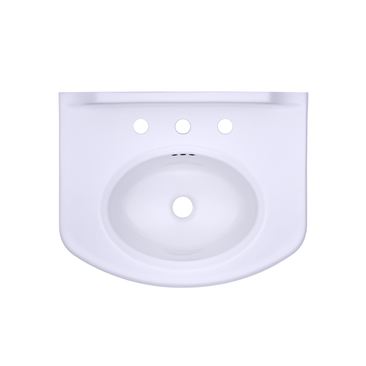 TOTO LPT642.8#01 Dartmouth Rectangular Pedestal Bathroom Sink with Arched Front for 8 Inch Center Faucets , Cotton White