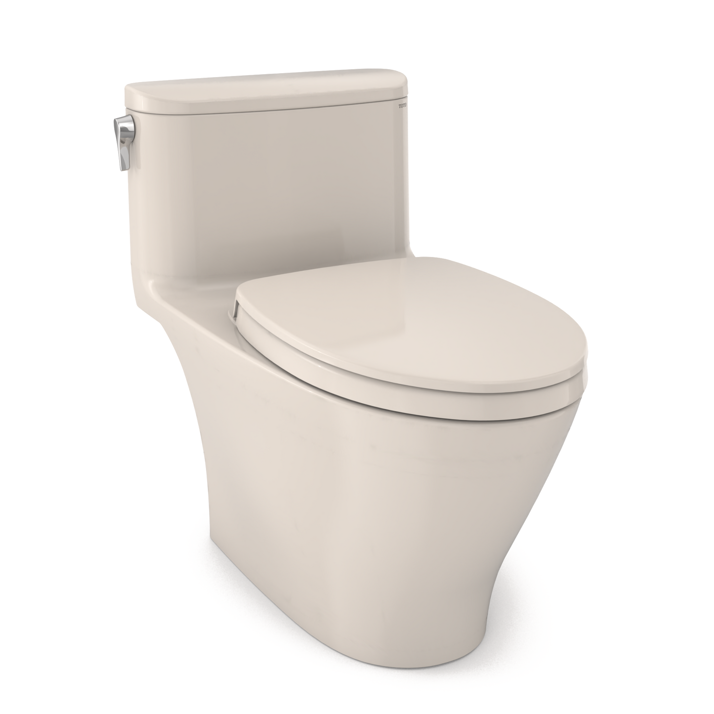 TOTO MS642124CEFG#12 Nexus One-Piece Elongated 1.28 GPF Universal Height Toilet with CEFIONTECT and SS124 SoftClose Seat , Sedona Beige