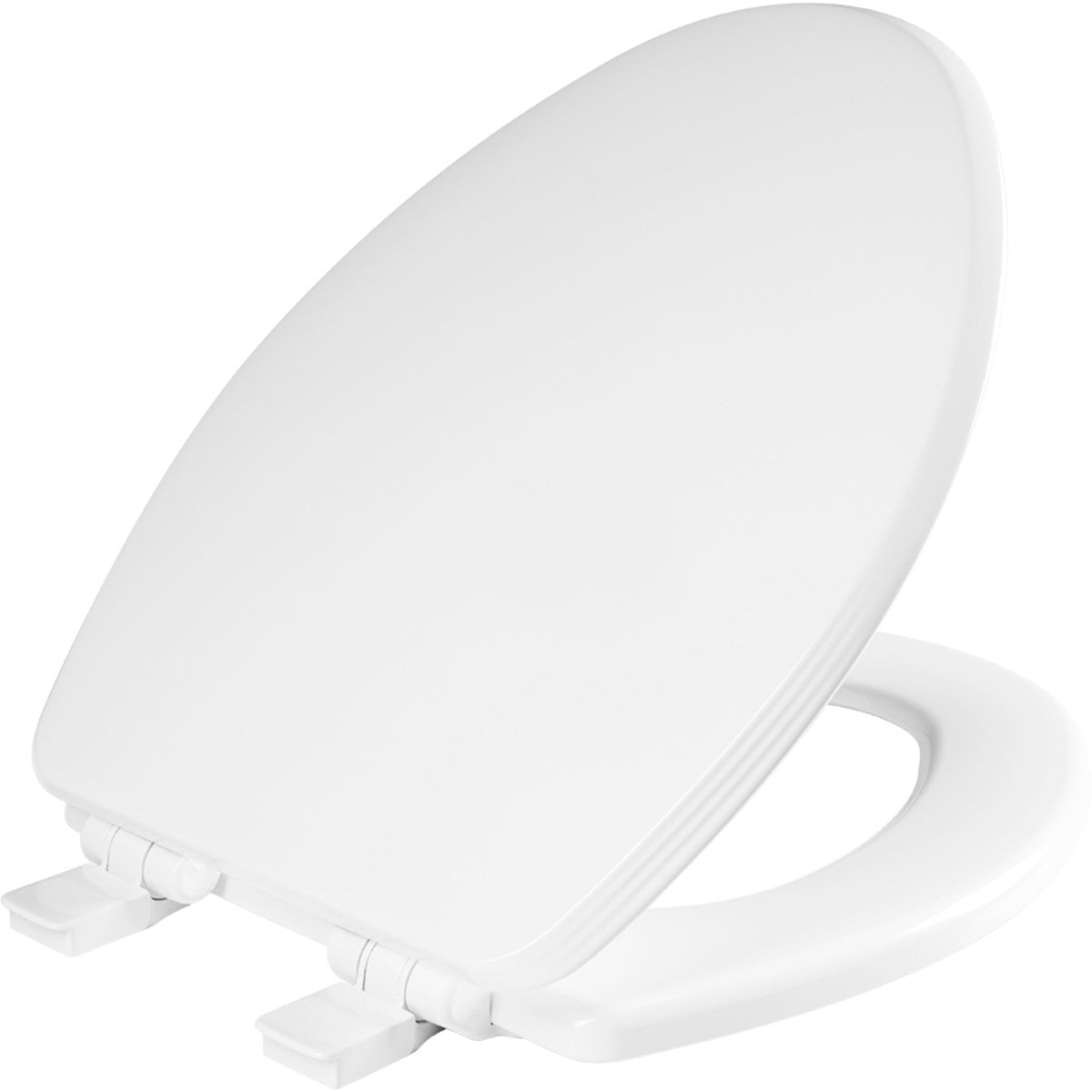 Bemis Ashland Elongated Enameled Wood Toilet Seat in Cotton White with STA-TITE Seat Fastening System, Easy•Clean, Whisper•Close and Precision Seat Fit Adjustable Hinge