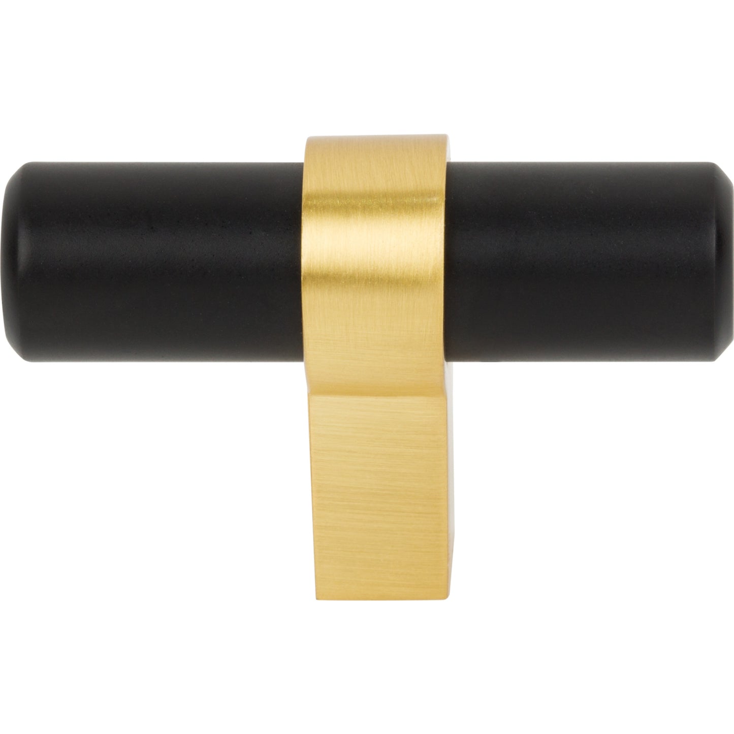 JEFFREY ALEXANDER 51MBBG Key Grande 2" Length Bar Knob - Matte Black w/Brushed Gold