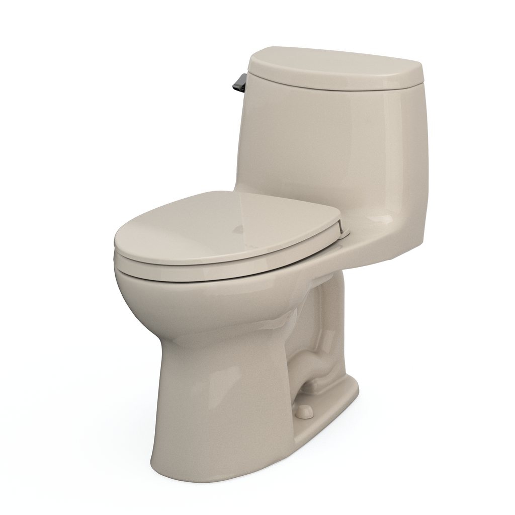 TOTO MS604124CEFG#03 Ultramax Ii One-Piece Elongated 1.28 Gpf Universal Height Toilet With Cefiontect And Ss124 Softclose Seat - Bone