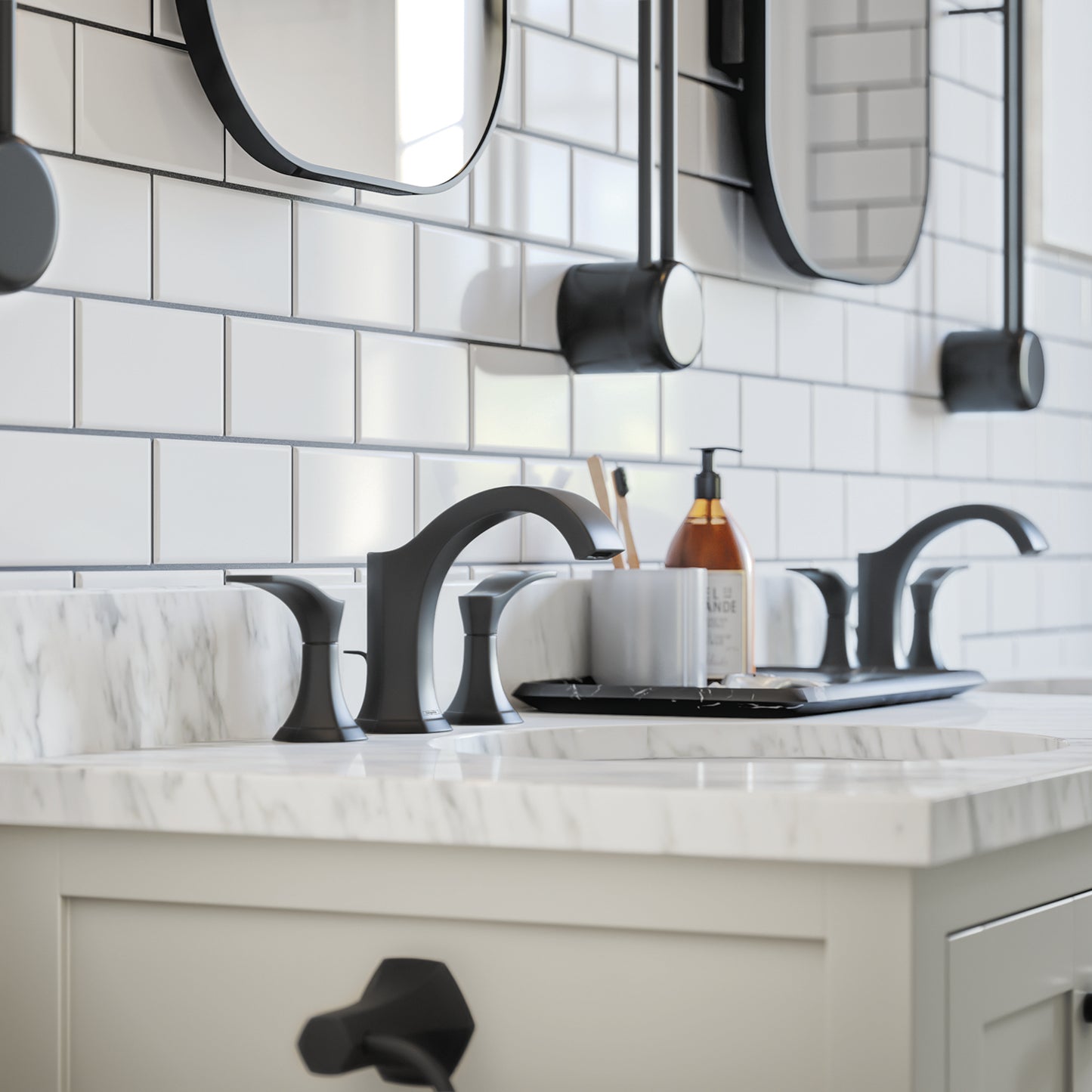 HANSGROHE 04813670 Locarno Widespread Faucet 110 with pop-up drain, 1.2 GPM - Matte Black