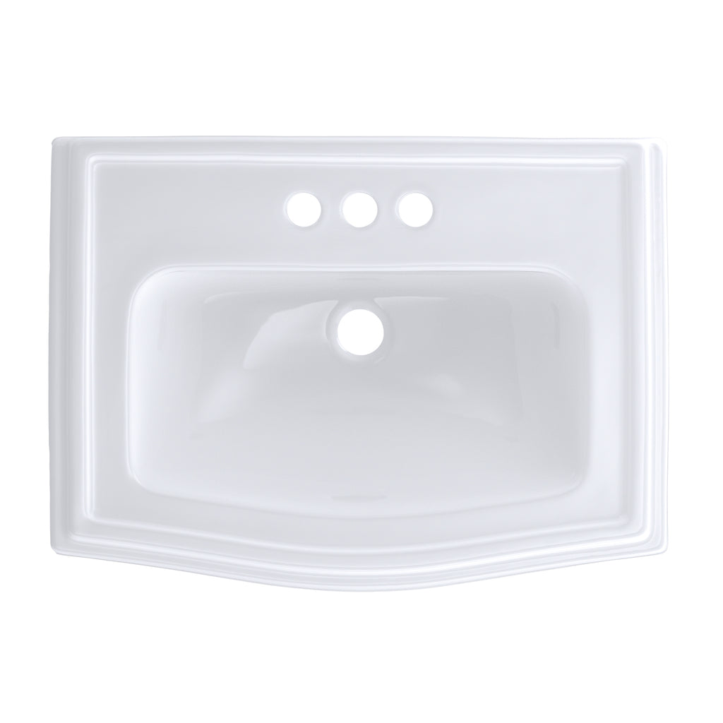 TOTO LT781.4#01 Clayton Rectangular Self-Rimming Drop-In Bathroom Sink for 4 Inch Center Faucets , Cotton White