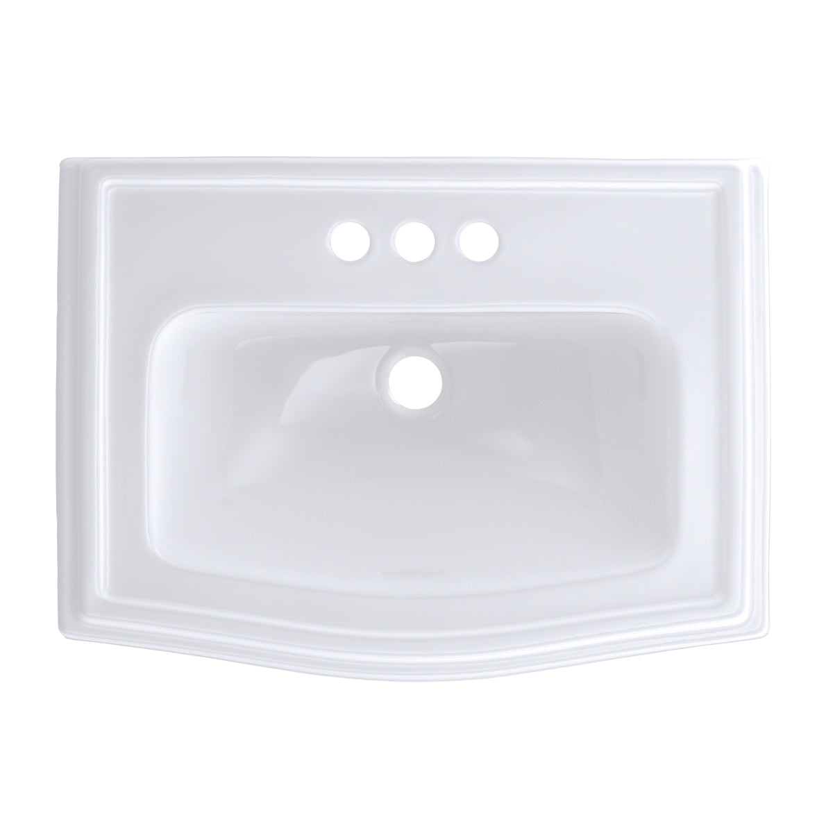 TOTO LT781.4#01 Clayton Rectangular Self-Rimming Drop-In Bathroom Sink for 4 Inch Center Faucets , Cotton White