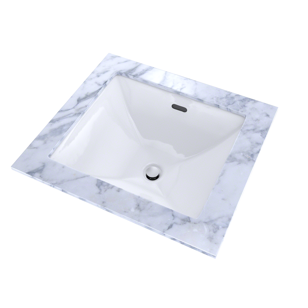 TOTO LT624G#01 Legato Rectangular Undermount Bathroom Sink With Cefiontect - Cotton White