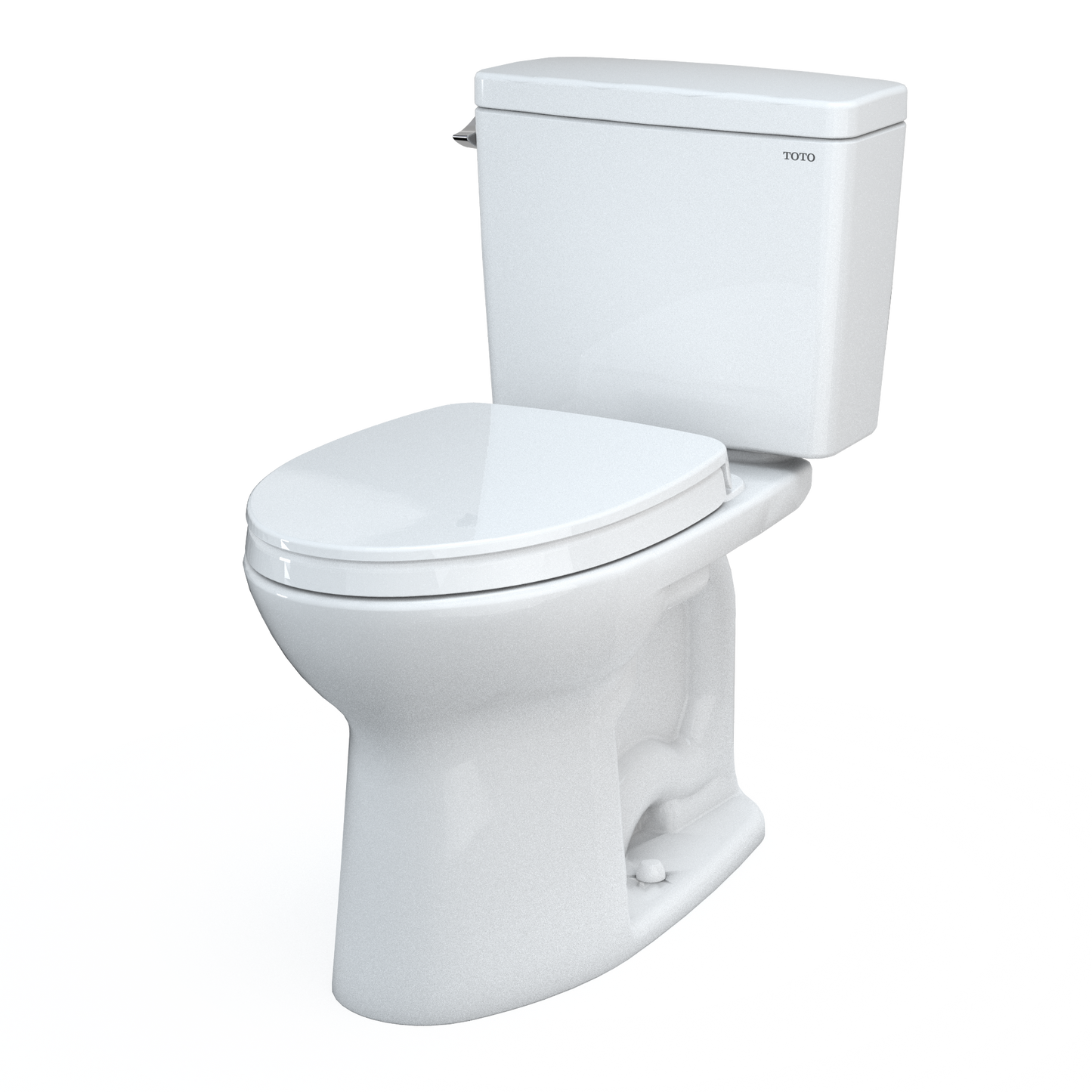 TOTO MS776124CEFG#01 Drake Two-Piece Elongated 1.28 Gpf Universal Height Tornado Flush Toilet With Cefiontect And Softclose Seat - Cotton White