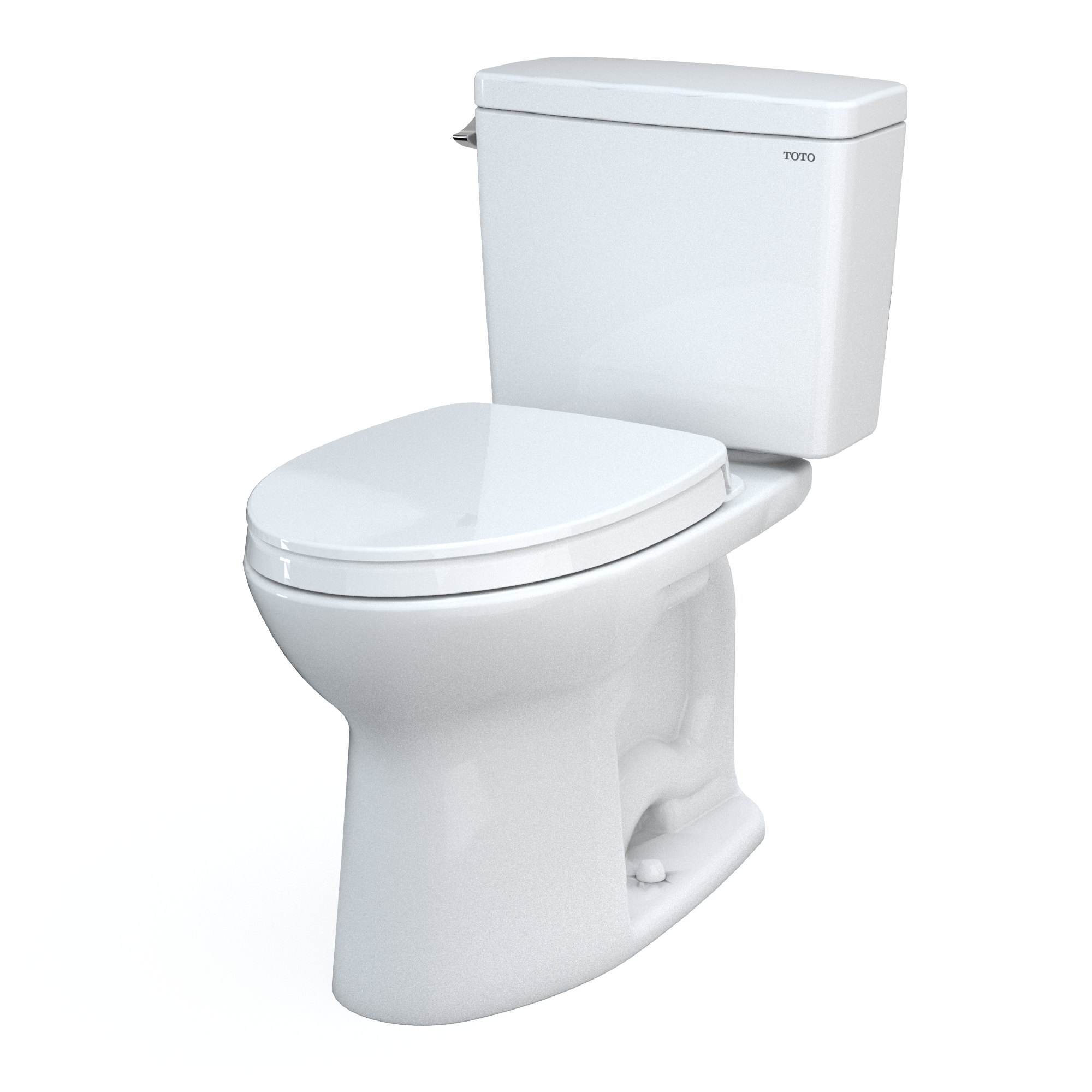 TOTO MS776124CEFG#01 Drake Two-Piece Elongated 1.28 Gpf Universal Height Tornado Flush Toilet With Cefiontect And Softclose Seat - Cotton White