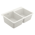 MOEN GGW3024B Host 33" Granite Dual Mount Double Bowl Sink
