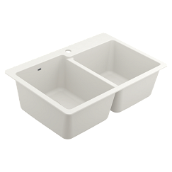 MOEN GGW3024B Host 33" Granite Dual Mount Double Bowl Sink