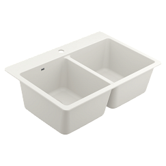 MOEN GGW3028B Host 33" Granite Dual Mount Double Bowl Sink
