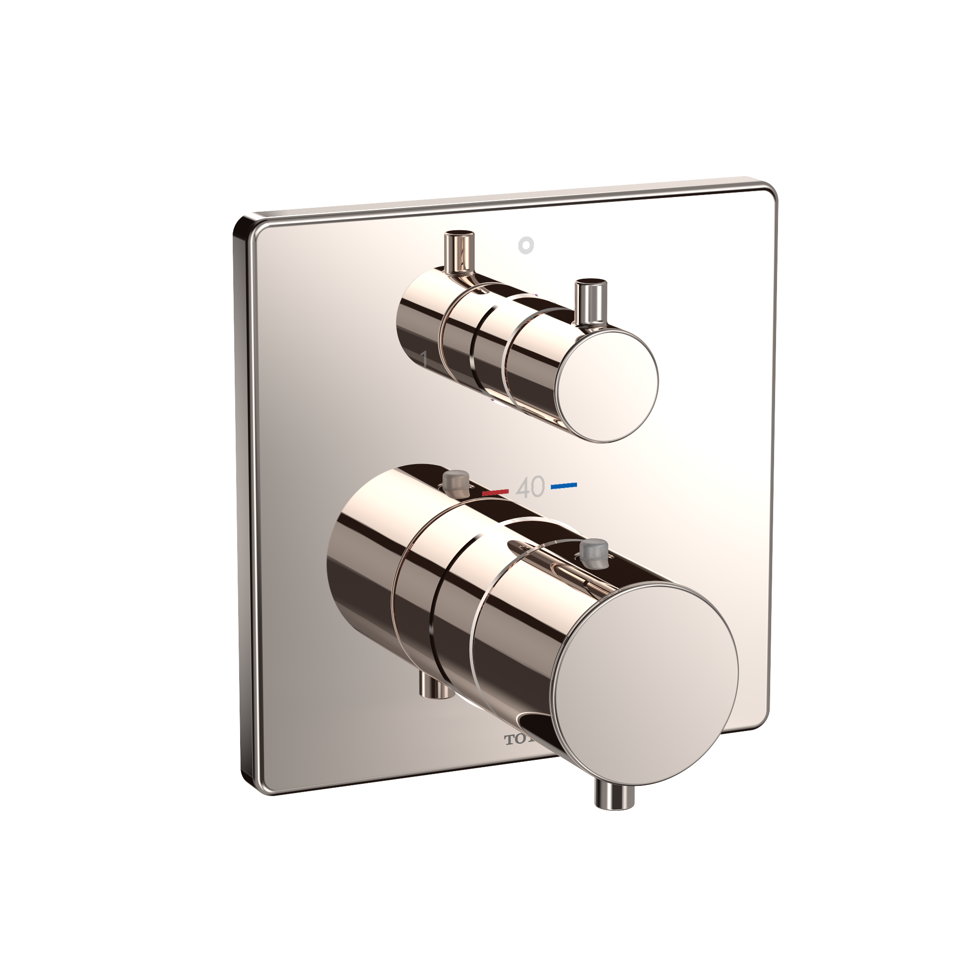 TOTO TBV02404U#PN Square Thermostatic Mixing Valve With Two-Way Diverter Shower Trim - Polished Nickel