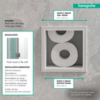 HANSGROHE 56058700 XtraStoris Original Recessed Toilet Paper Holder with Storage & Tileable Door - Matte White
