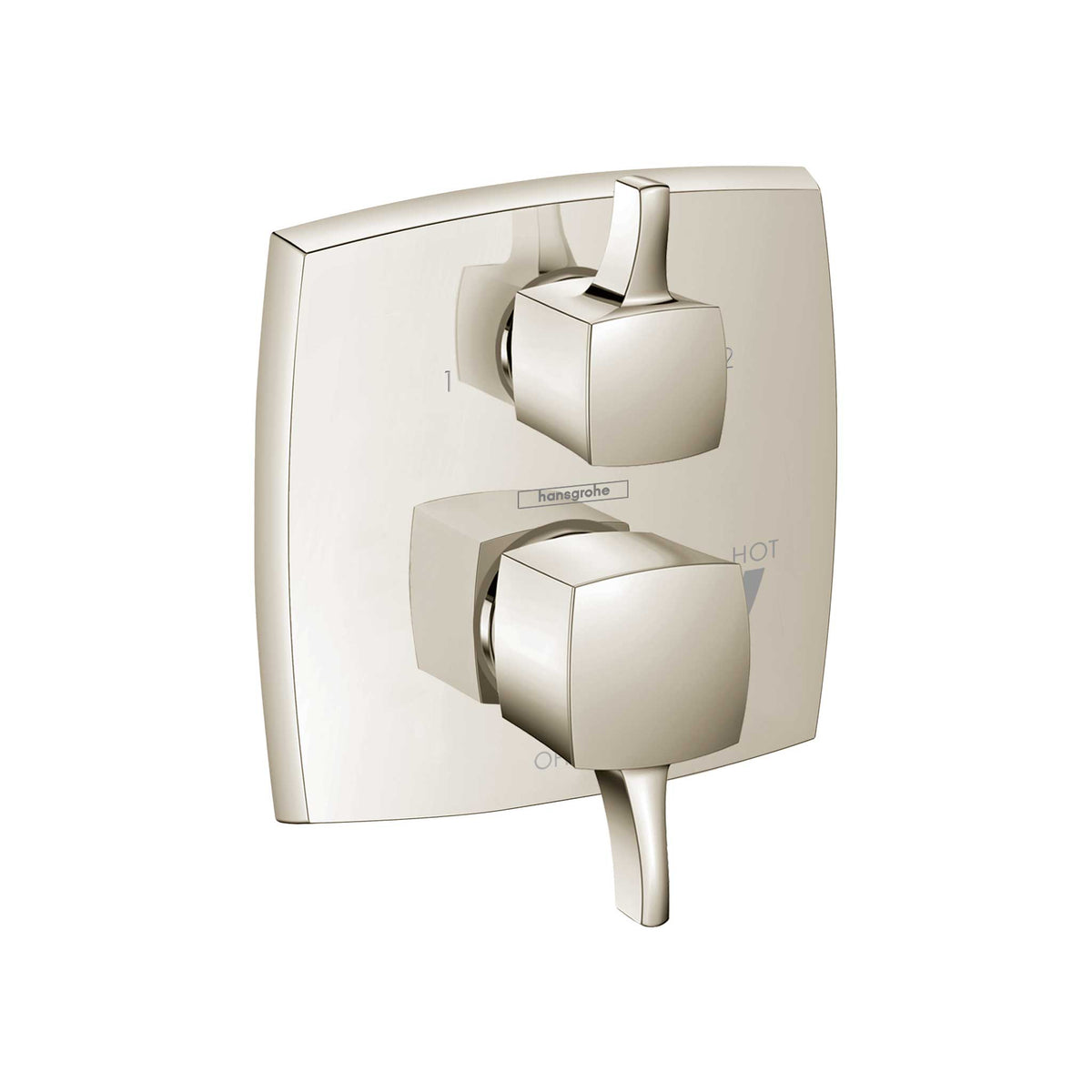 HANSGROHE 15865831 Ecostat Classic Pressure Balance Trim Classic Square with Diverter - Polished Nickel