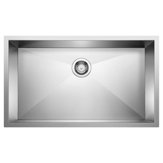 BLANCO 515820 Precision Precision R0 32" Super Single Bowl Undermount Stainless Steel Kitchen Sink in Satin Polish