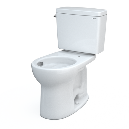 TOTO CST775CEFG#01 Drake Two-Piece Round 1.28 Gpf Universal Height Tornado Flush Toilet With Cefiontect - Cotton White