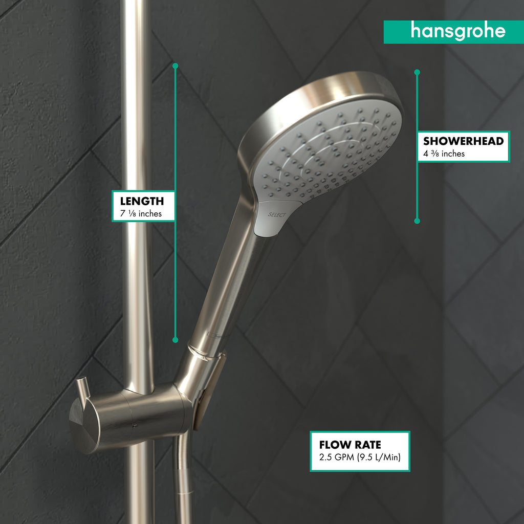 HANSGROHE 26803821 Croma Select S Handshower 110 Vario-Jet, 2.5 GPM - Brushed Nickel