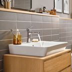HANSGROHE 72557001 Rebris E Single-Hole Faucet 110 with Pop-Up Drain, 1.2 GPM - Chrome