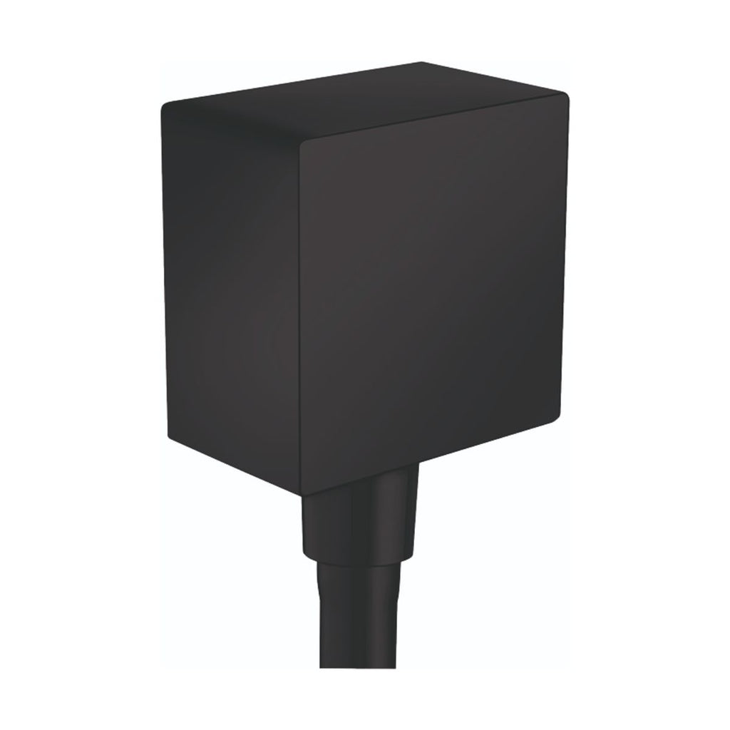 HANSGROHE 26455671 FixFit Wall Outlet Square with Check Valves - Matte Black