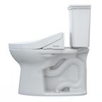TOTO MW7863074CEFG.10#01 Drake Transitional Washlet+ Two-Piece Elongated 1.28 Gpf Universal Height Tornado Flush Toilet With C2 Bidet Seat - Cotton White
