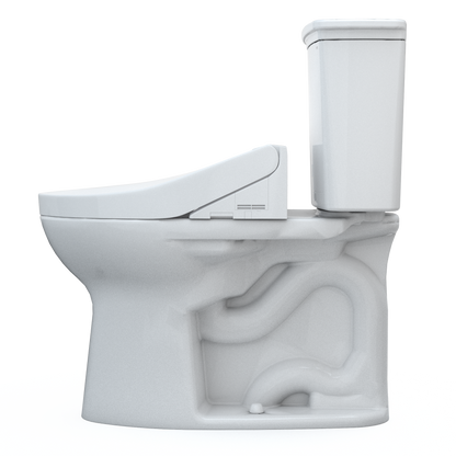 TOTO MW7863074CEFG#01 Drake Transitional Washlet+ Two-Piece Elongated 1.28 Gpf Universal Height Tornado Flush Toilet With C2 Bidet Seat - Cotton White