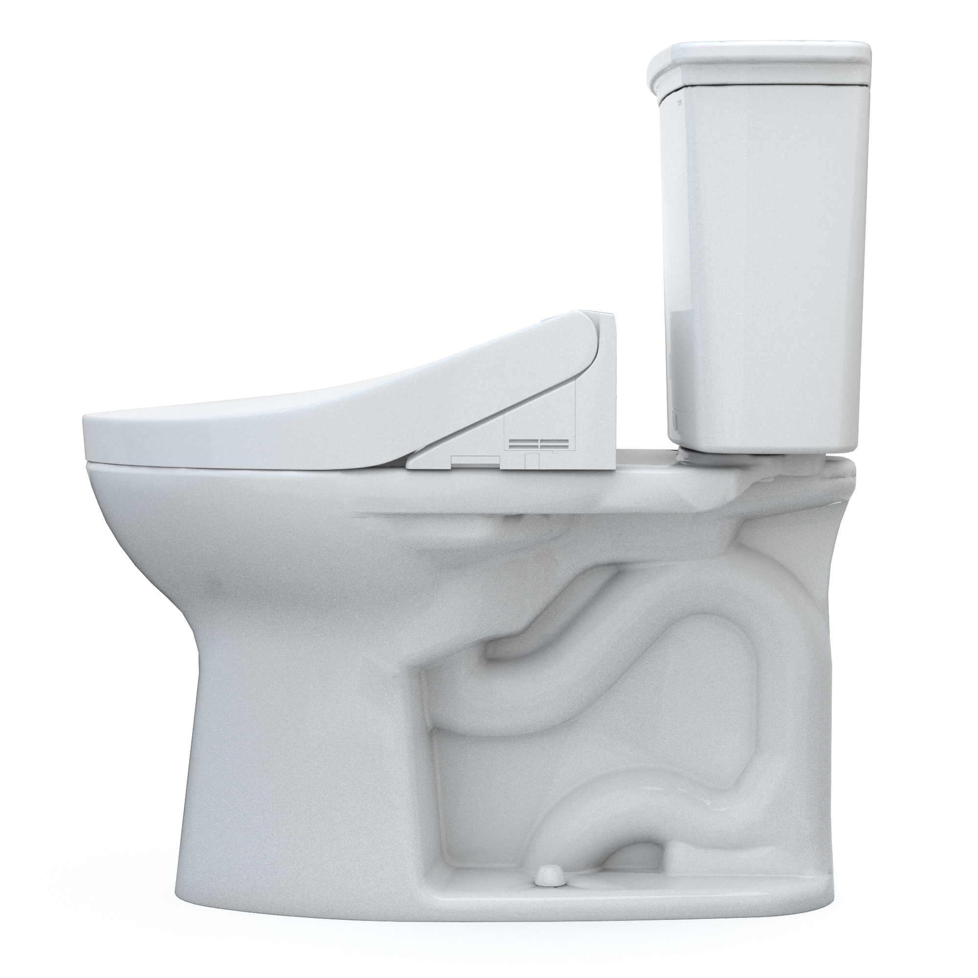TOTO MW7863074CEG#01 Drake Transitional Washlet+ Two-Piece Elongated 1.28 Gpf Tornado Flush Toilet With C2 Bidet Seat - Cotton White