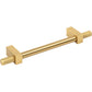 JEFFREY ALEXANDER 698-128BG Larkin Knurled Ends 128 mm Center-to-Center Bar Pull - Brushed Gold