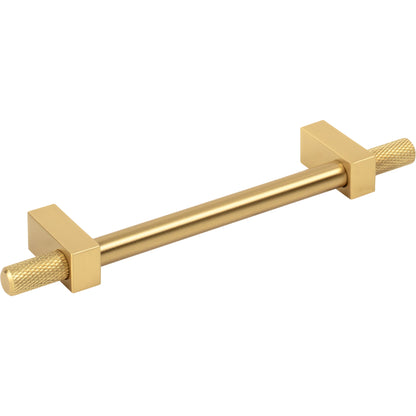 JEFFREY ALEXANDER 698-128BG Larkin Knurled Ends 128 mm Center-to-Center Bar Pull - Brushed Gold