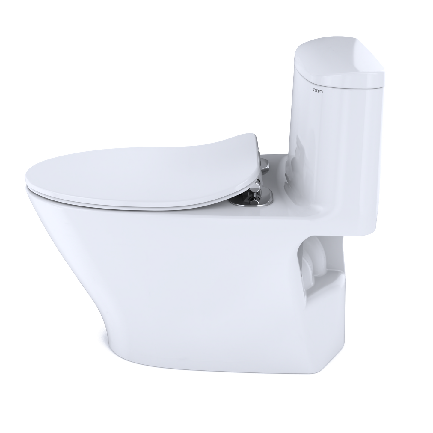 TOTO MS642234CEFG#01 Nexus One-Piece Elongated 1.28 GPF Universal Height Toilet with CEFIONTECT and SS234 SoftClose Seat , Cotton White