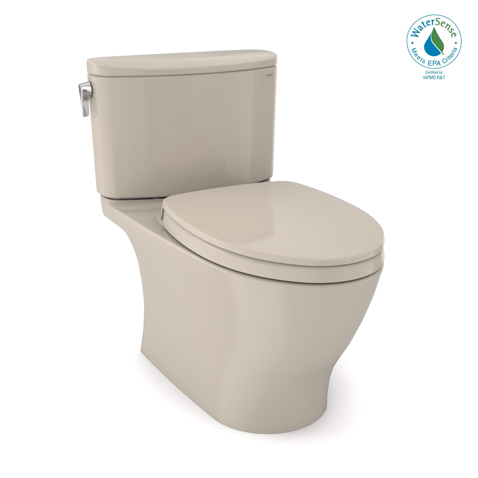 TOTO MS442124CEFG#03 Nexus Two-Piece Elongated 1.28 Gpf Universal Height Toilet With Cefiontect And Ss124 Softclose Seat - Bone