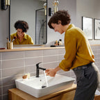 HANSGROHE 72557671 Rebris E Single-Hole Faucet 110 with Pop-Up Drain, 1.2 GPM - Matte Black