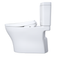 TOTO MW4464736CEMFGNA#01 WASHLET+ Aquia IV Two-Piece Elongated Dual Flush 1.28 and 0.9 GPF Toilet with Auto Flush S7A Contemporary Bidet Seat , Cotton White