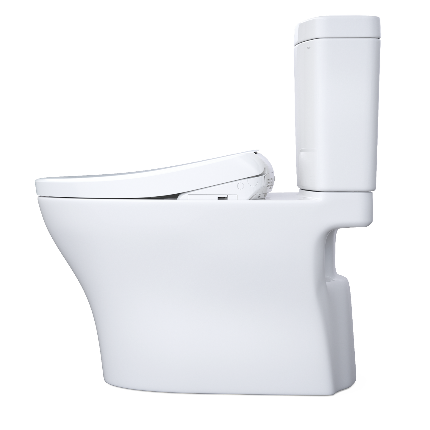 TOTO MW4464736CEMFGNA#01 WASHLET+ Aquia IV Two-Piece Elongated Dual Flush 1.28 and 0.9 GPF Toilet with Auto Flush S7A Contemporary Bidet Seat , Cotton White