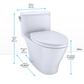 TOTO MS642124CEFG#12 Nexus One-Piece Elongated 1.28 GPF Universal Height Toilet with CEFIONTECT and SS124 SoftClose Seat , Sedona Beige