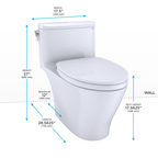 TOTO MS642124CUFG#03 Nexus 1G One-Piece Elongated 1.0 Gpf Universal Height Toilet With Cefiontect And Ss124 Softclose Seat - Bone