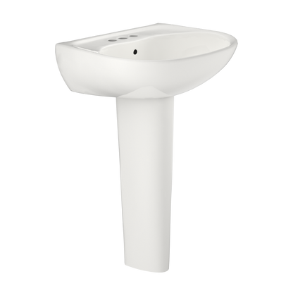TOTO LPT241.4G#11 Supreme Oval Basin Pedestal Bathroom Sink With Cefiontect For 4 Inch Center Faucets - Colonial White