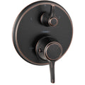 HANSGROHE 15753921 Ecostat Classic Thermostatic Trim with Volume Control and Diverter, Round - Rubbed Bronze
