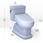 TOTO MW9743084CEFG#01 Washlet+ Eco Guinevere Elongated 1.28 Gpf Universal Height Toilet With C5 Bidet Seat - Cotton White