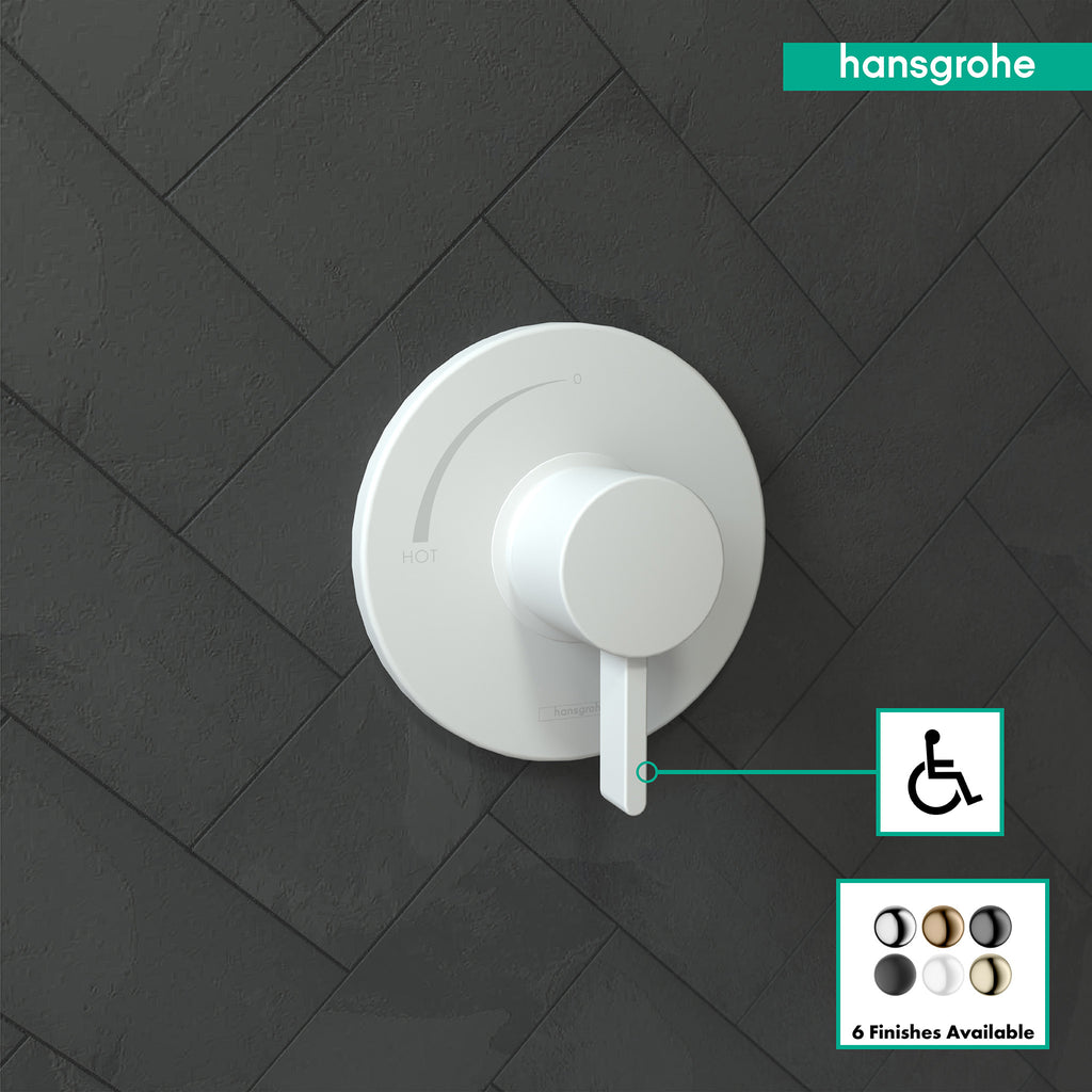 HANSGROHE 15739701 Ecostat S Pressure Balance Trim - Matte White