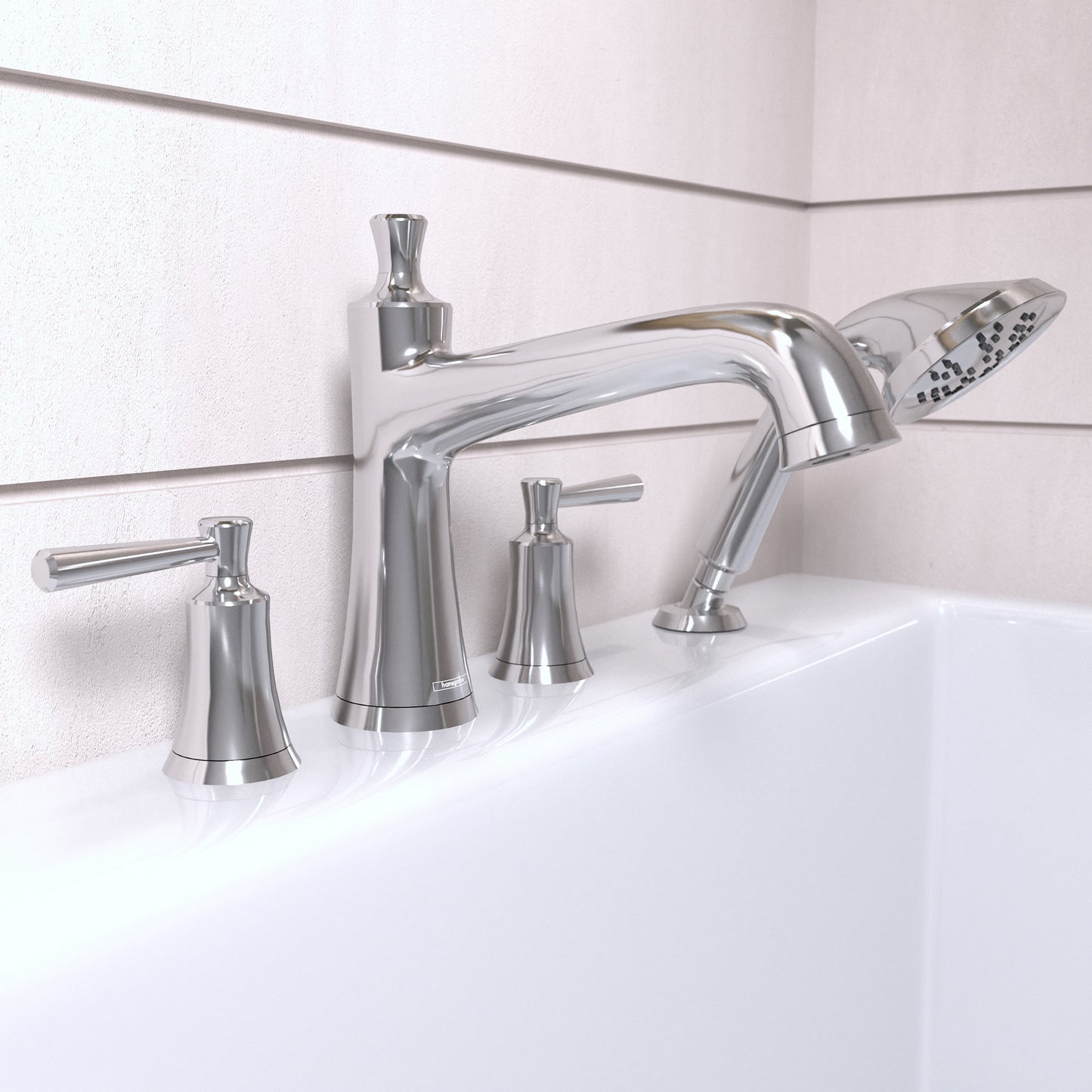 HANSGROHE 04777000 Joleena 4-Hole Roman Tub Set Trim with 1.75 GPM Handshower - Chrome