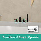 HANSGROHE 73442671 Tecturis S 4-Hole Roman Tub Set Trim with 1.75 Handshower - Matte Black