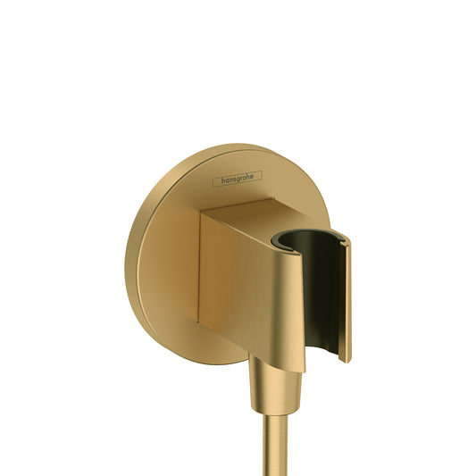 HANSGROHE 26888251 FixFit S Wall Outlet with Handshower Holder - Brushed Gold Optic